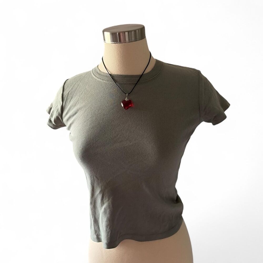 Brandy-melville Women's Green T-shirt